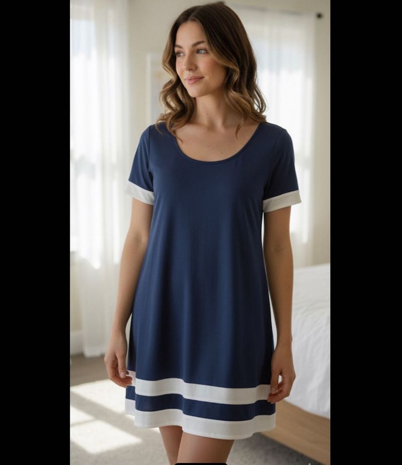 Navy &amp; White Mini Dress