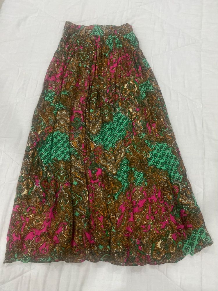 Vintage Boho Paisley Maxi Skirt
