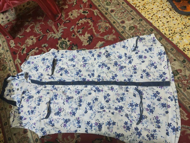 Cotton Long Top Floral 31 Inch Length