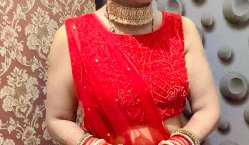 Red Embroidered Saree Blouse