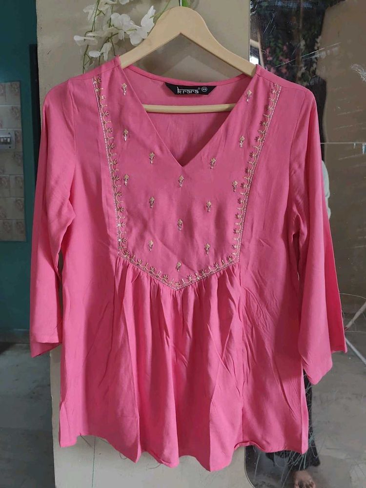 pink short kurta