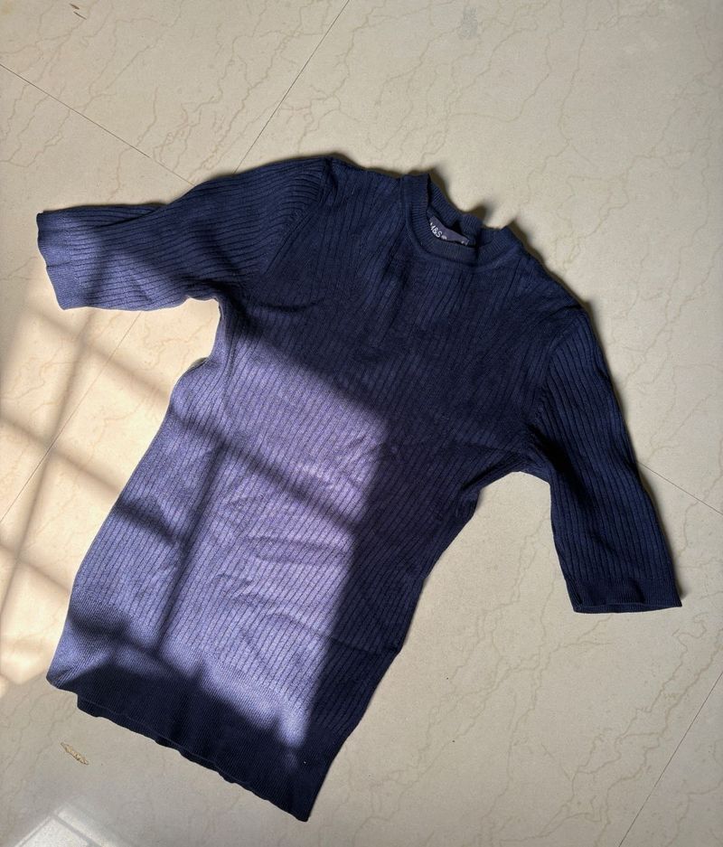 Navy blue Ribbed top