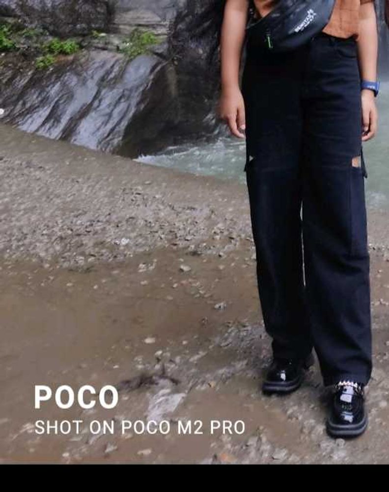4 Pockets Cargo Jeans With High Waist