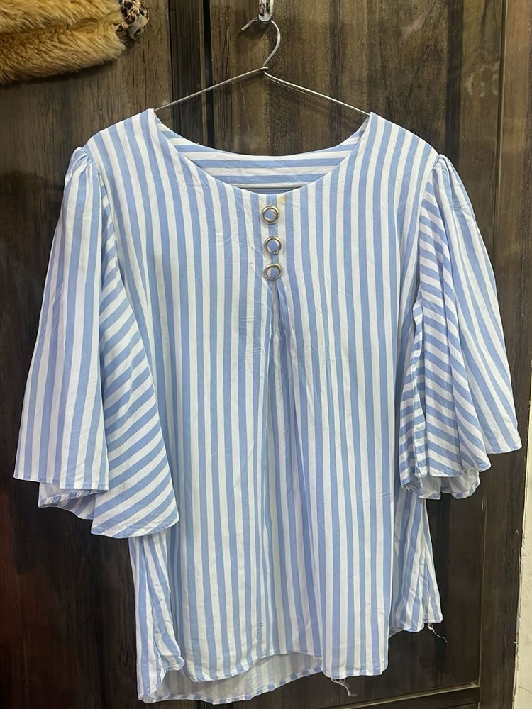 Blue Striped Top