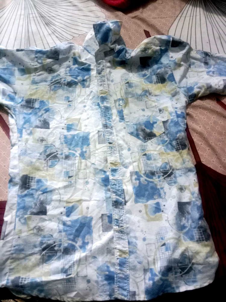 Abstract Print Short Sleeve Shirt