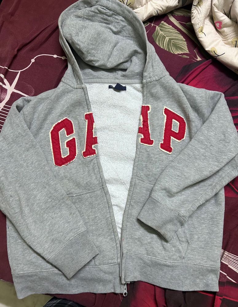 GAP Hoodie - Grey with Red Logo