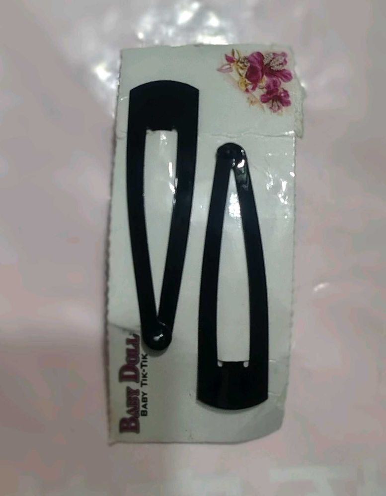 Baby Doll Black Hair Clips (Set of 2)