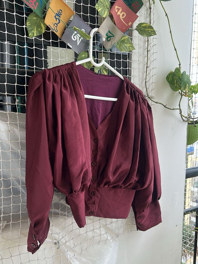 Burgundy Crop Top