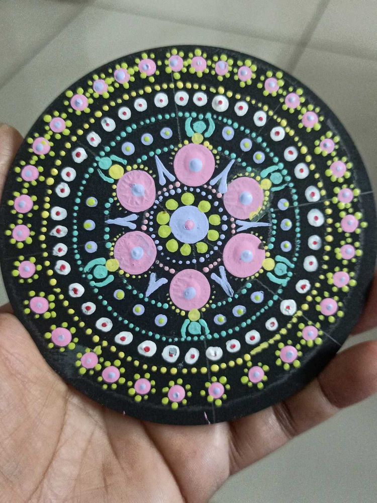 Hand-Painted Mandala Coaster