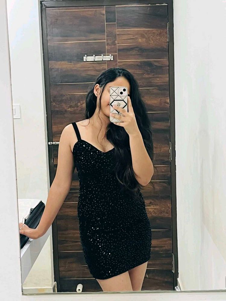 Sparkling Black Mini Dress