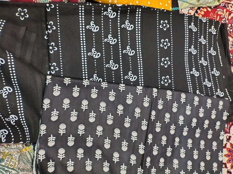 Black &amp; White Floral Fabric