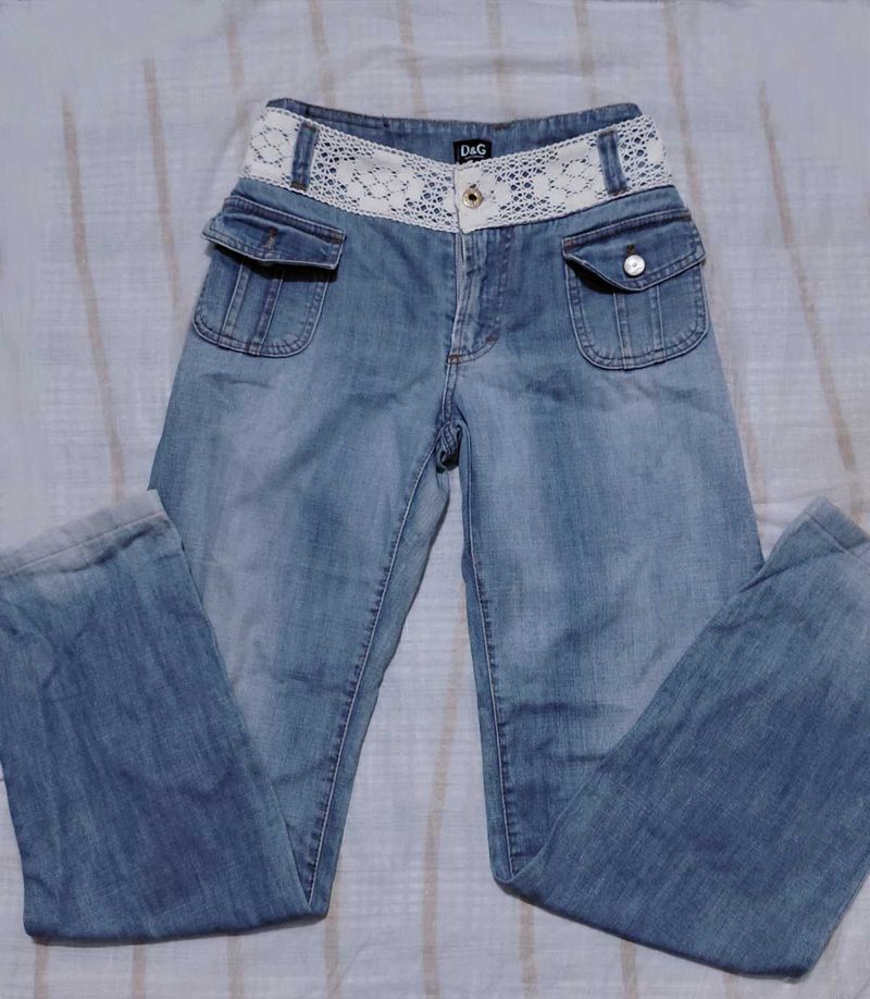 VINTAGE DOLCE &amp; GABBANA lacey Low Rise Jeans