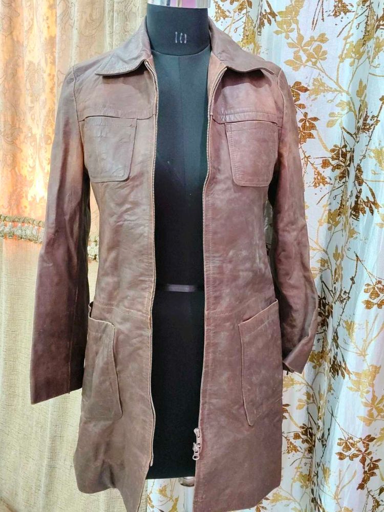 Vintage Brown Leather Jacket