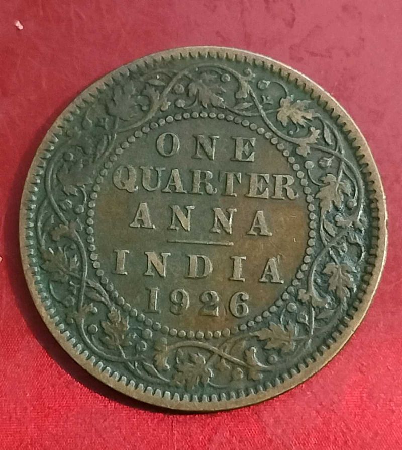 98 years old Coin of 1/4 Anna King George V