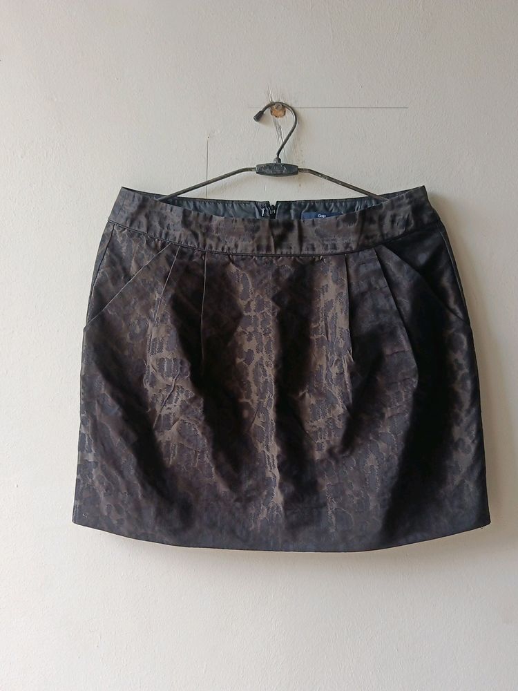GAP LEOPARD PRINT LEATHER SKIRT