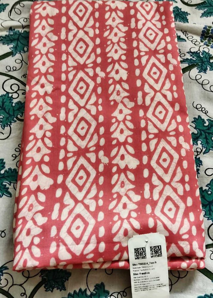 Pink &amp; White Cotton Fabric