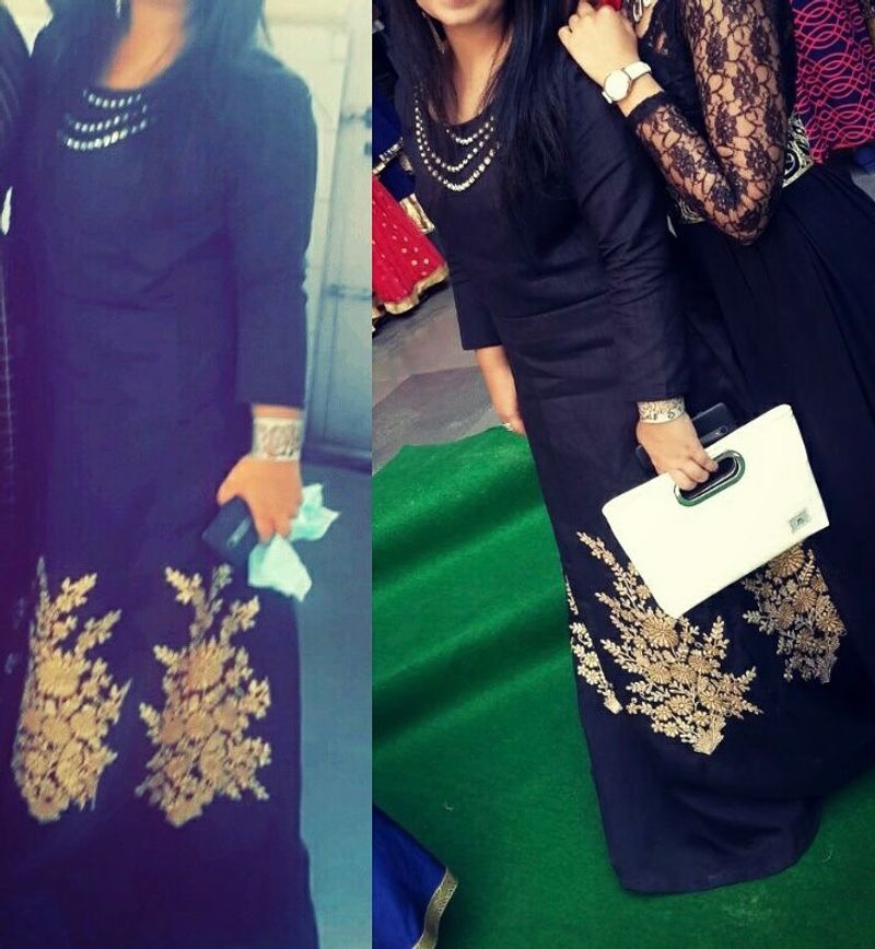 Black Ethnic Gown With Neck Chain