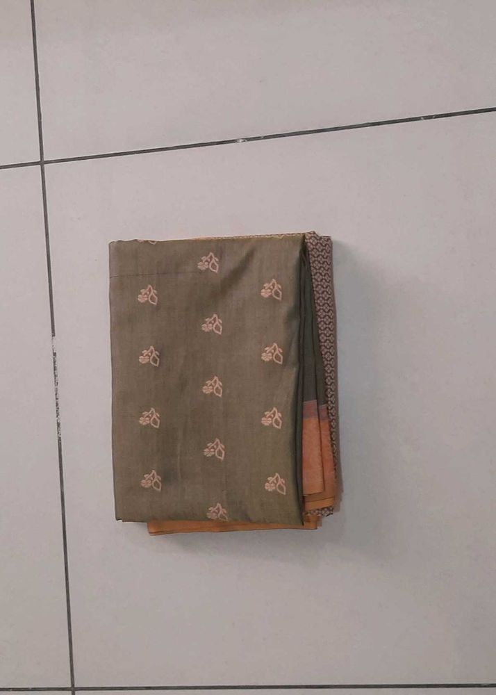 Olive And Turmeric Yellow Saree