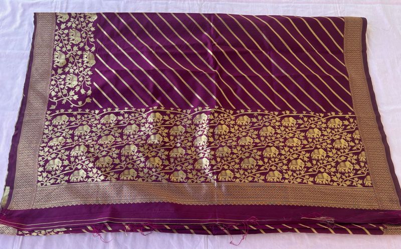 Womens Leheriya Print&amp;elephant Motife Silk Saree