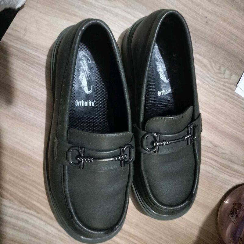 Green Crocodile Loafers