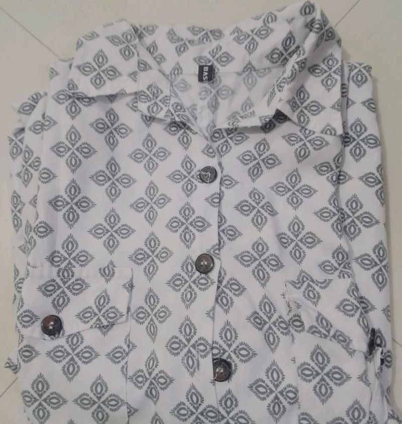 Patterned Shirt Dress