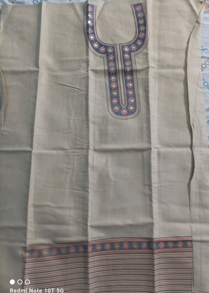 Unstitched Pure Khadi Cotton Kurti And Dupatta