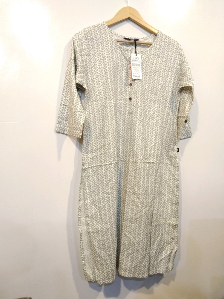 Cream Rayon Kurta(Women)