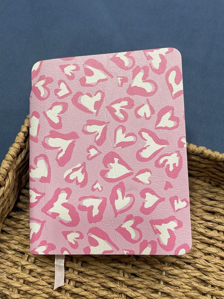 Pastel Pink Heart printed diary with ruled sheets