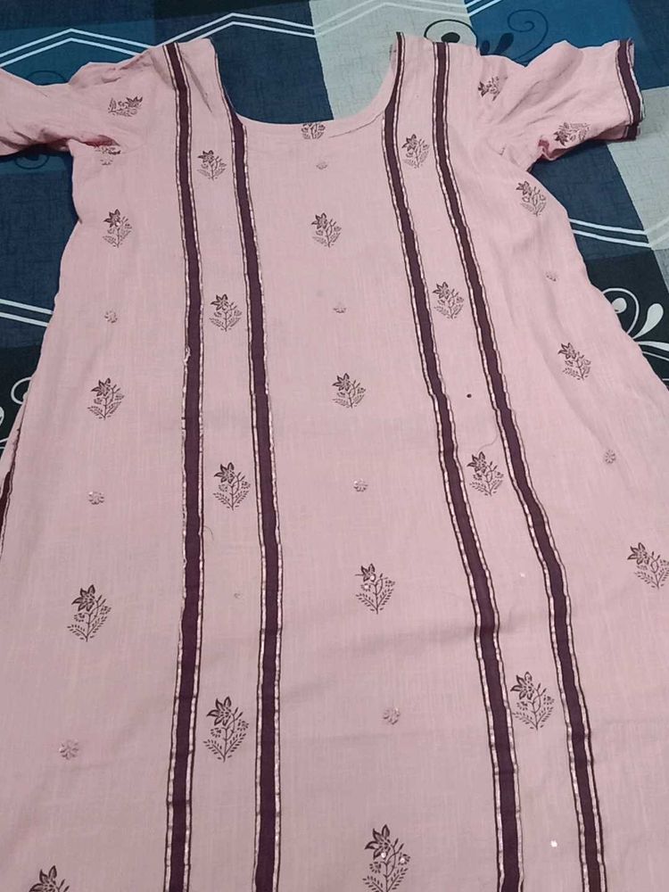 Peach Stripe Kurti