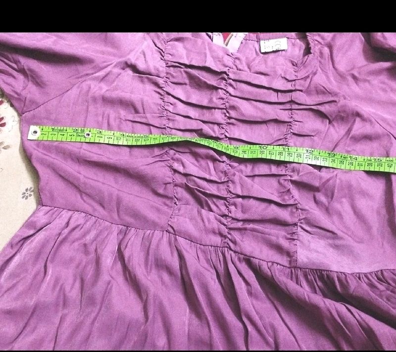 Purple Ruched Detail Gown