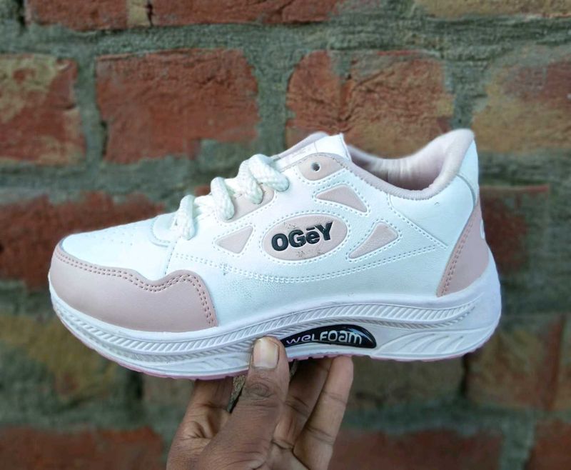 OGey Pink &amp; White Sneakers