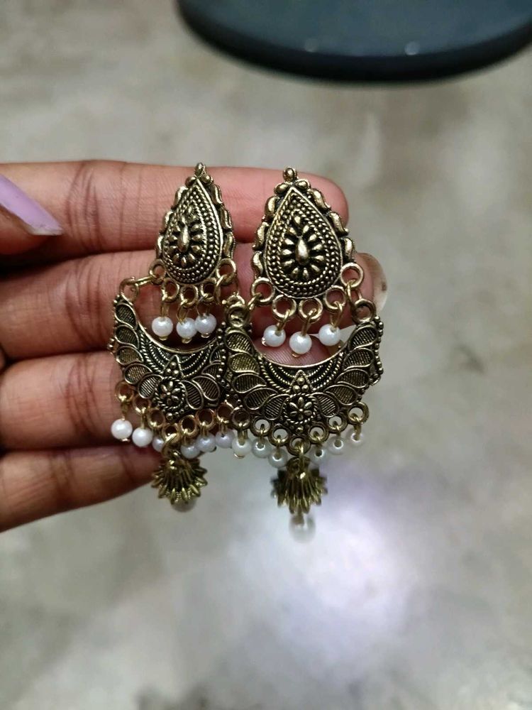 Vintage Gold &amp; Pearl Drop Earrings
