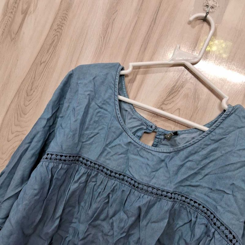 Blue Blouson Top