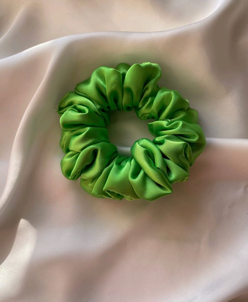 Green Color Scrunchy