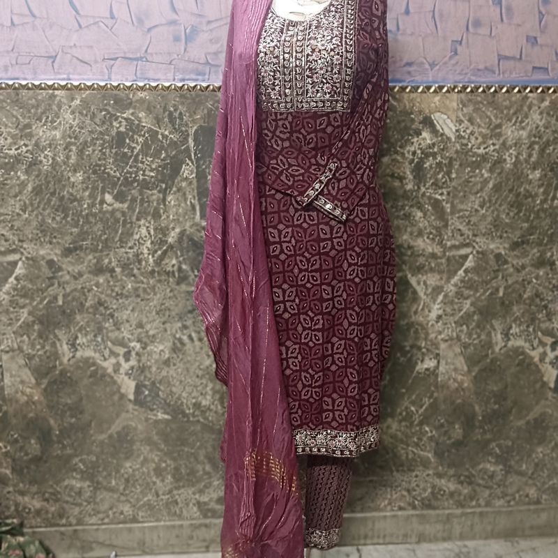 Purple Cotton Kurta