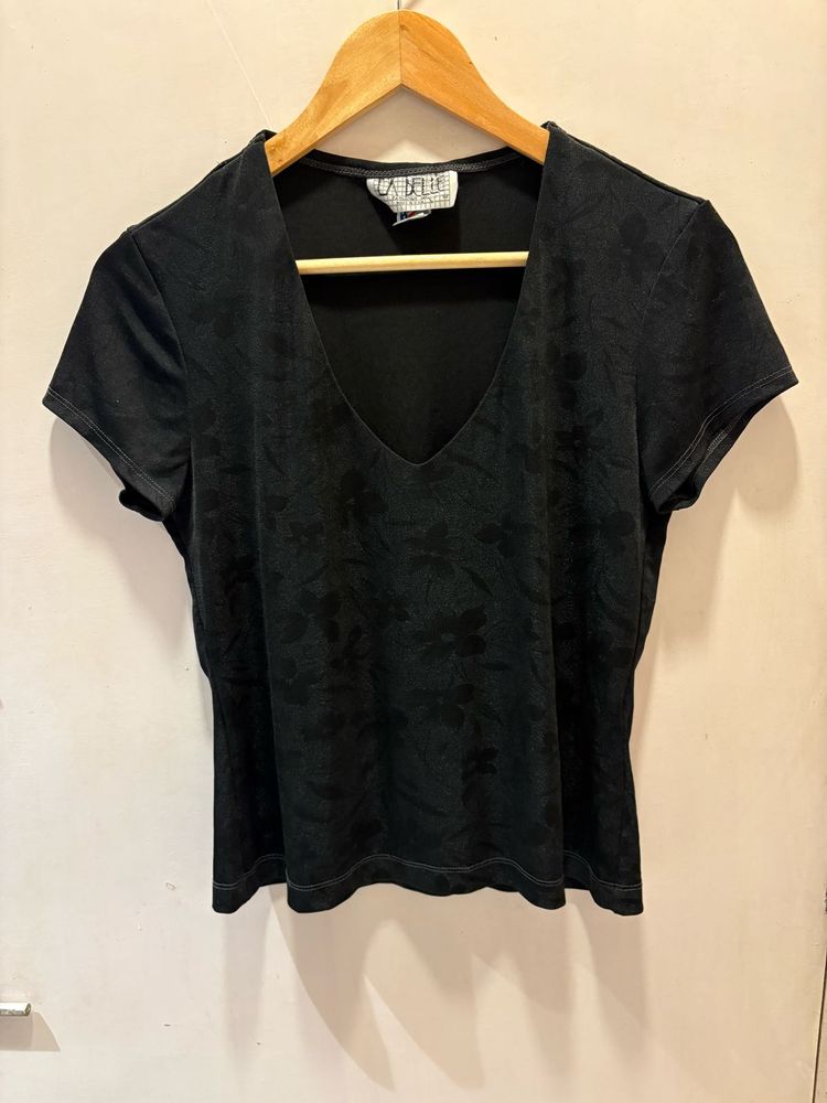 Black V-Neck Tee