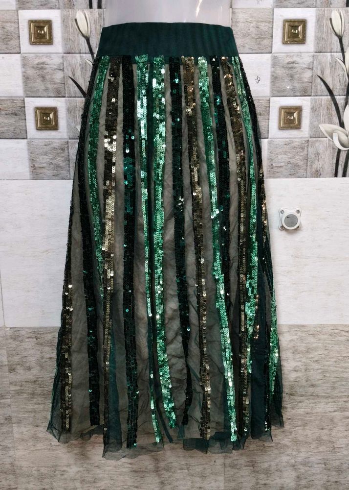 Sequin Striped Skirt