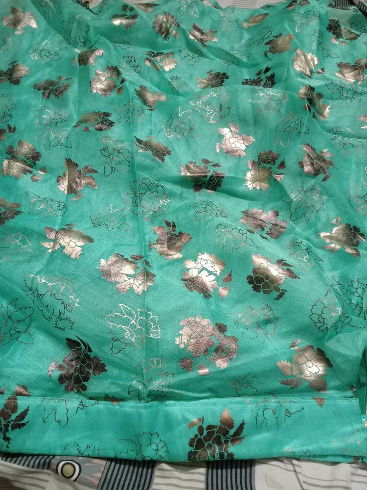 Sea Green Floral Dupatta