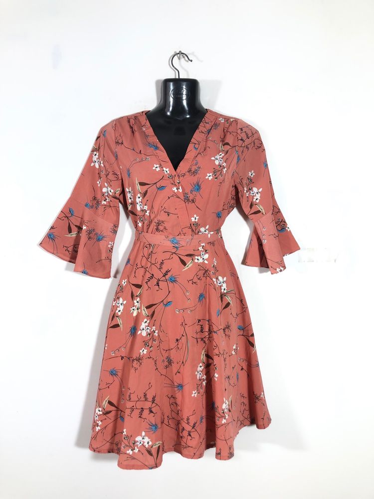 Peach Printed Dress(Women’s)