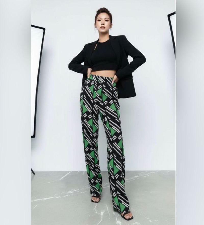 Zara Geometric Trousers