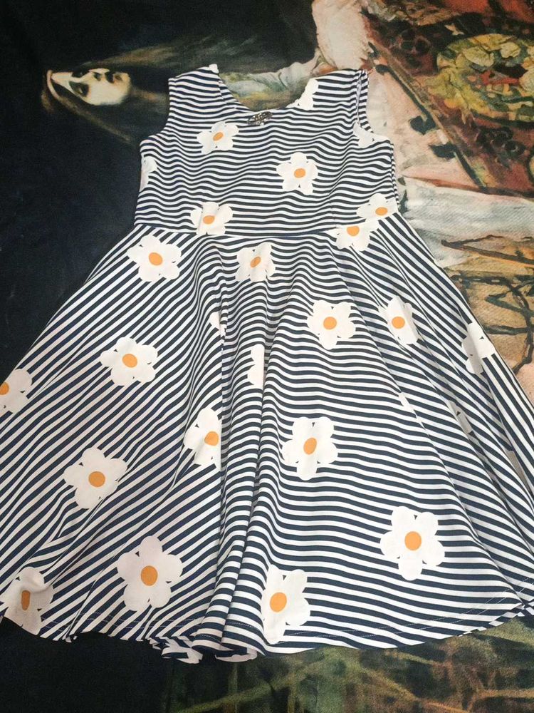 Striped Flower Girls Dress