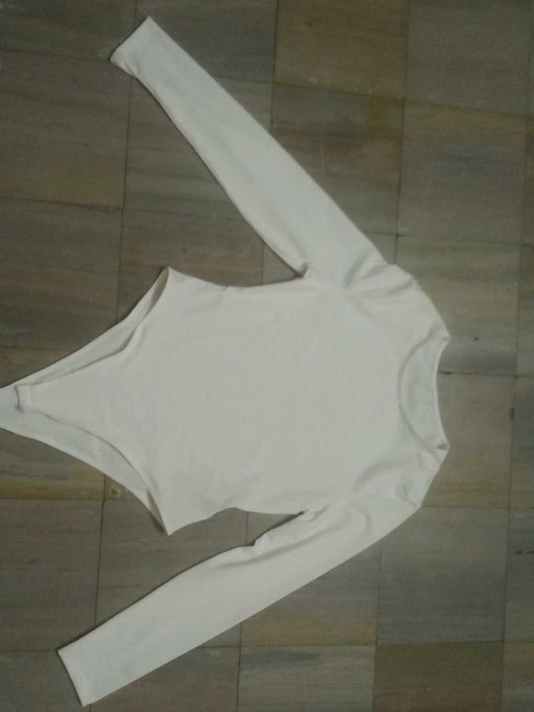 White Long Sleeve Bodysuit