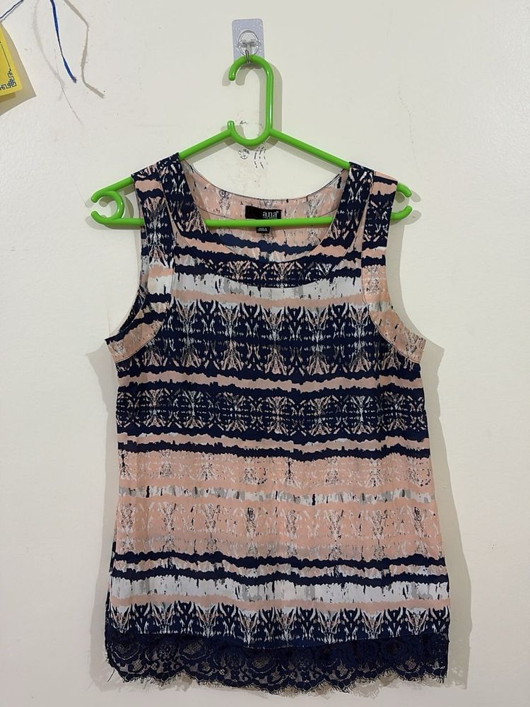 Patterned Sleeveless Top