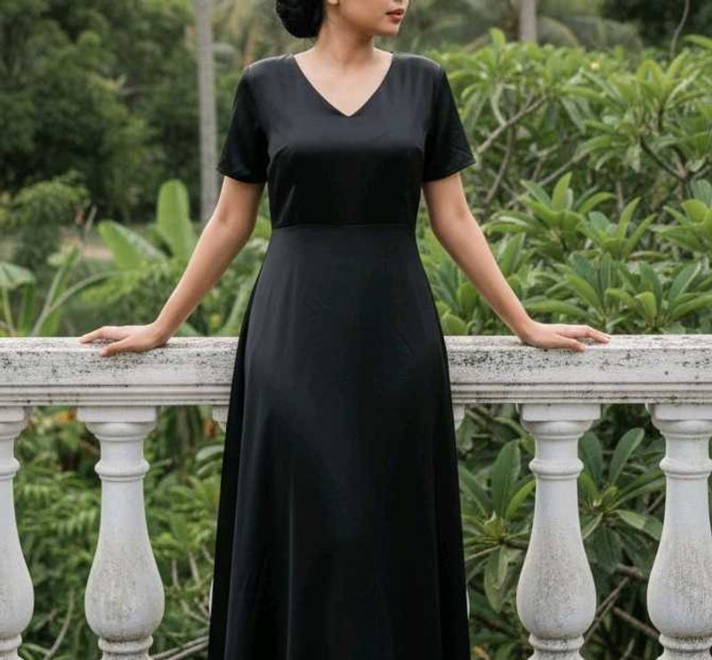 Elegant Black Midi Dress