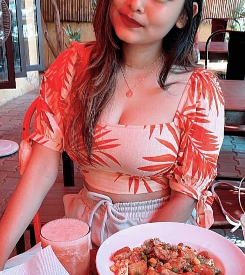 Forever21 Coral Leaves Crop Top