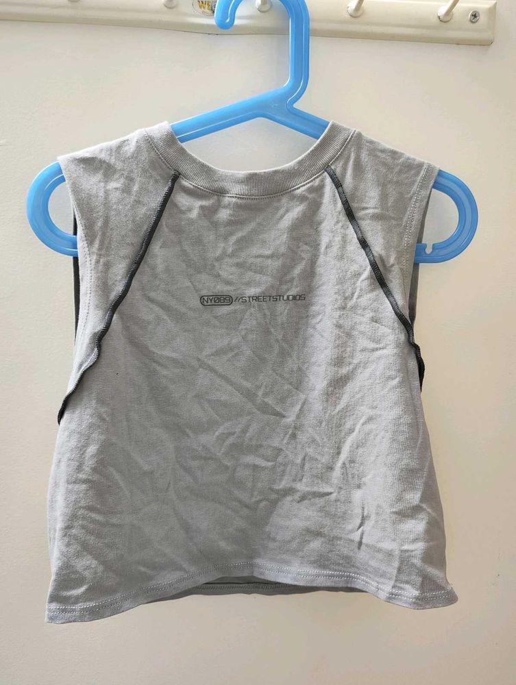 Gray Sleeveless Top