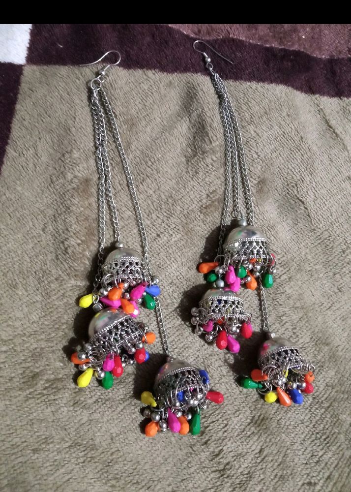 Multicolour Oxidised Earrings