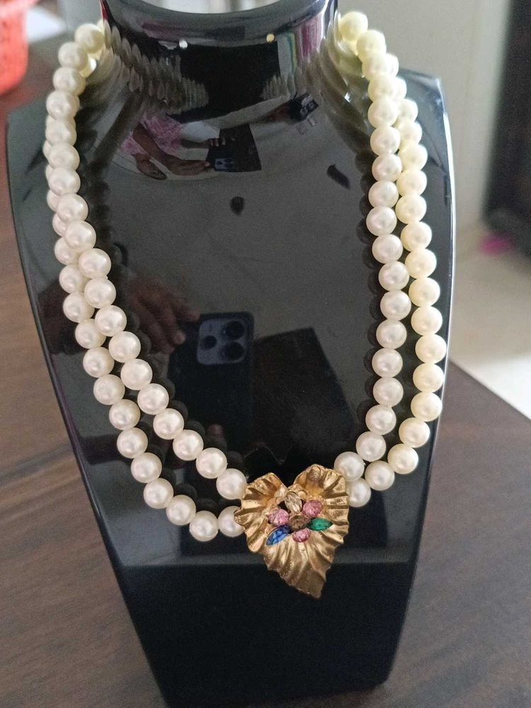 Moti Work Antic Pendent Necklace