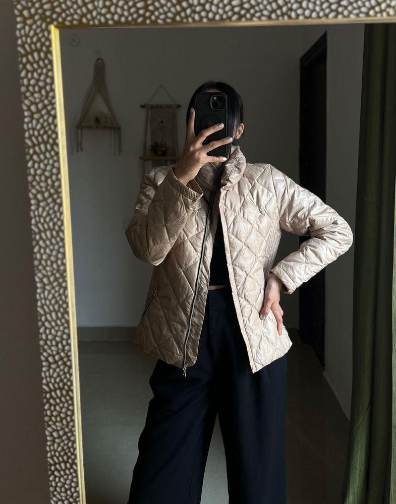 CHATELAINE CHAMPAGNE QUILTED PUFFER JACKET