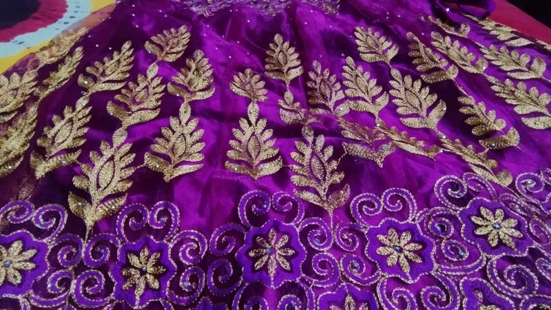Purple &amp; Gold Embroidered Dress